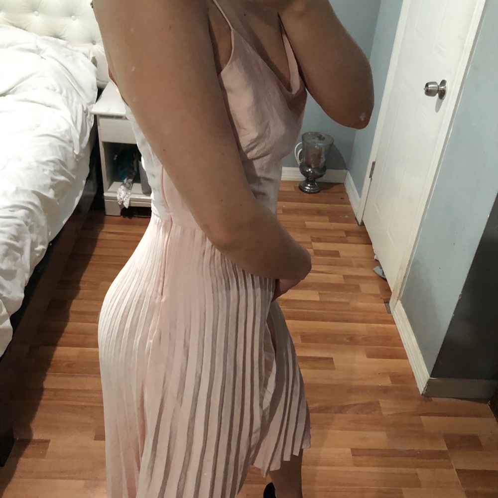 Pleated blush Rachel Roy dress